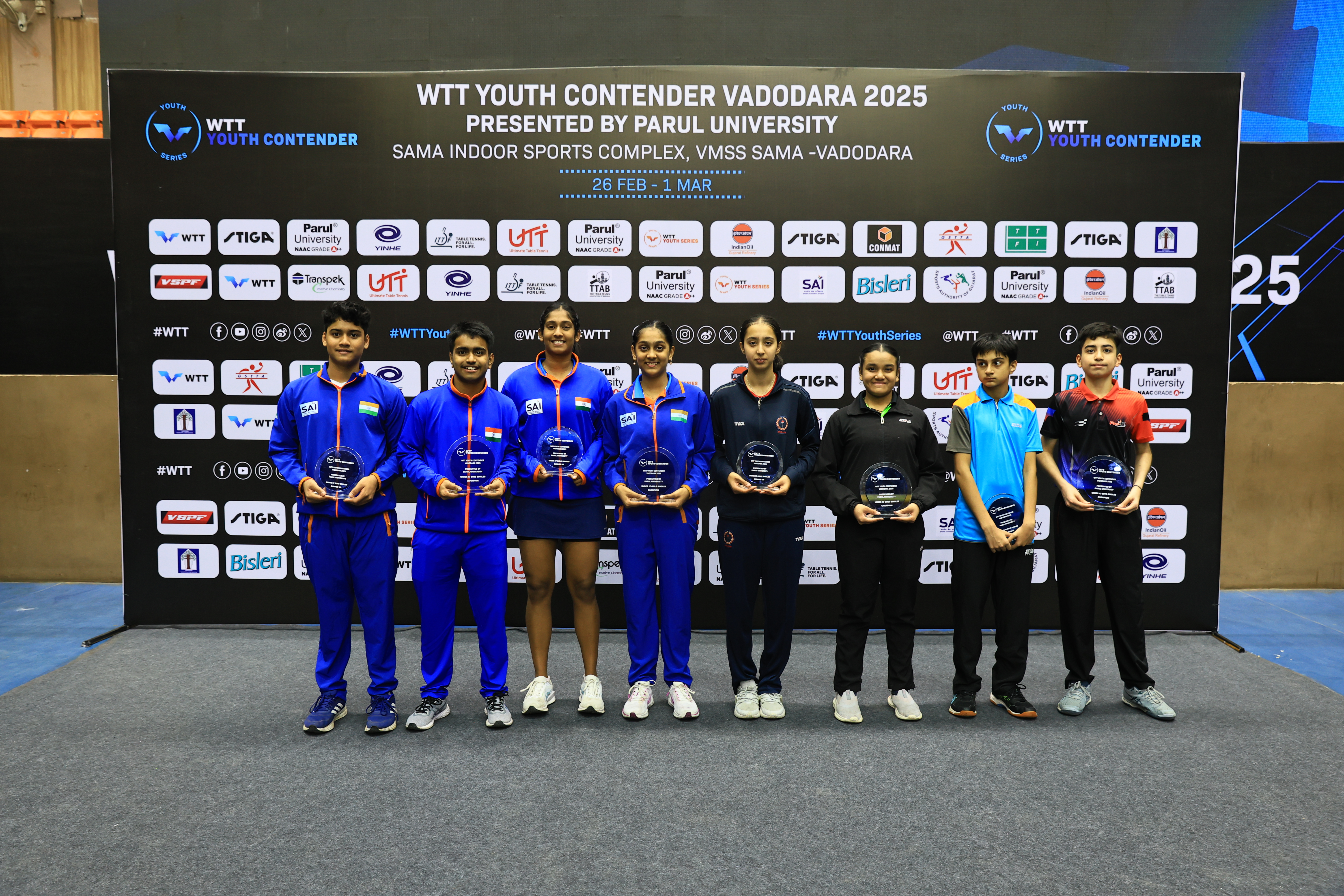 WTT Youth Contender Vadodara Day 2: Taniksha Kalbhairav, Prateek Talsani, PunitBiswas, and Divyanshi Bhowmick Emerge Champions in the U/17 and U/13 Categories